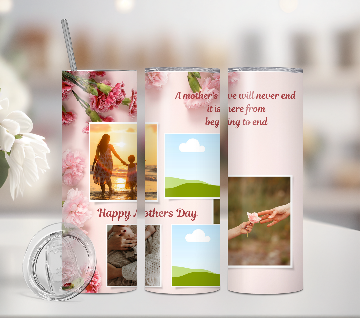 A Mothers Love - Add 4x photos - 20oz Tumbler