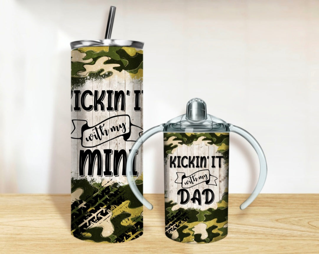 "Kicking it with my Dad/Mini" 20oz and 12oz set