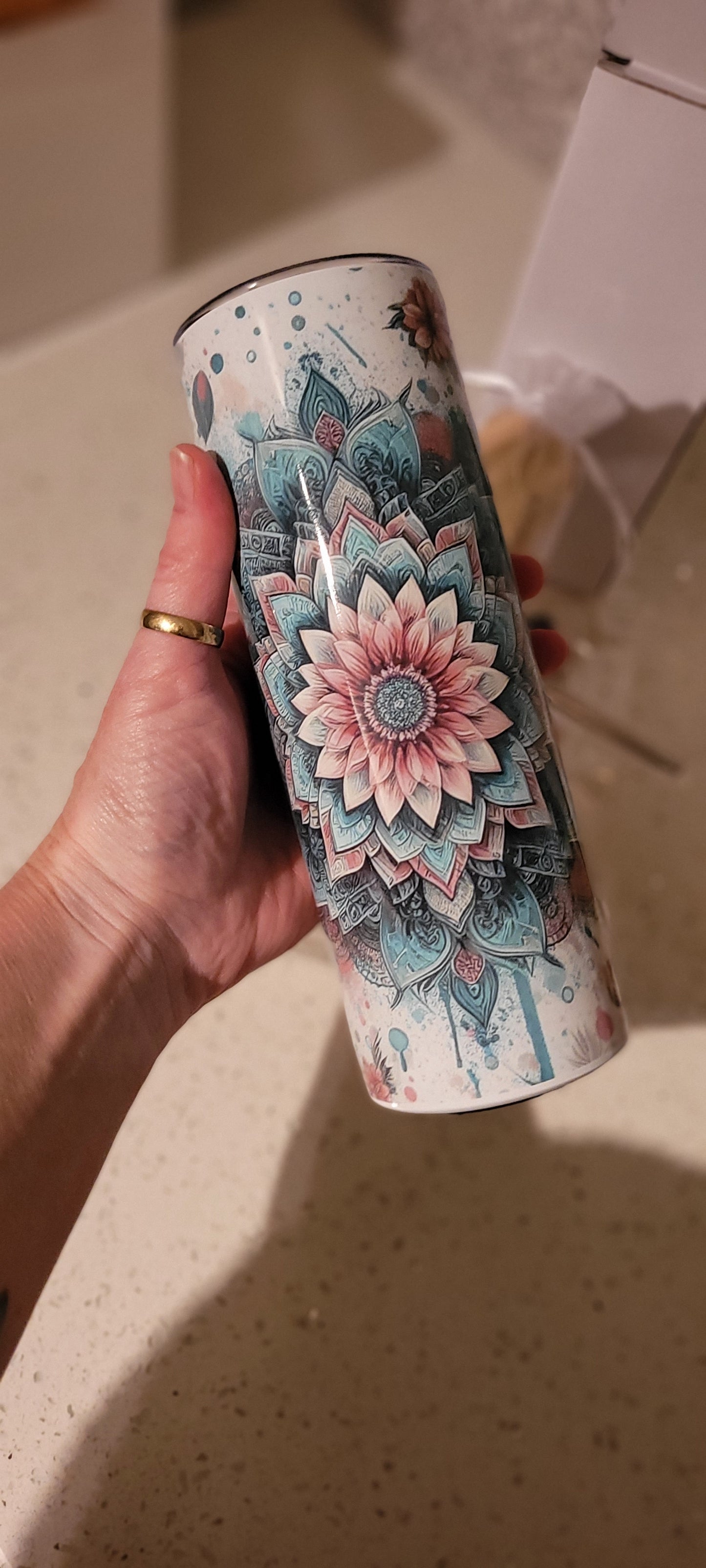 Teal Mandala 20oz tumbler